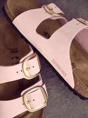 Birkenstock Pink Chrome Arizona Big Buckle Nubuck Sandals - Image 5 of 5