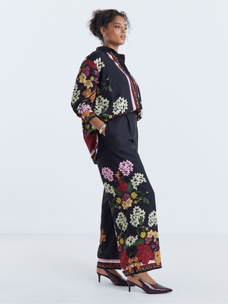 Simply Be Border Ceinturée Leg Pantalons Co-ord - Image 1 de 4 Simply Be Border Ceinturée Leg Pantalons Co-ord - Image 1 de 4