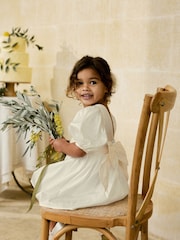 Ivory Flower Girl Taffeta Bow Dress (3mths-8yrs) - Image 3 of 9