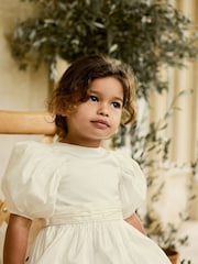 Ivory Flower Girl Taffeta Bow Dress (3mths-8yrs) - Image 5 of 9