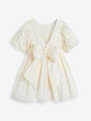 Ivory Flower Girl Taffeta Bow Dress (3mths-8yrs) - Image 8 of 9