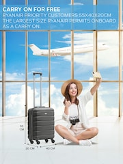 Flight Knight 55x40x20cm Ryanair Priority 4 Wheel ABS Hard Case Cabin Carry On Hand Luggage - Image 2 of 7