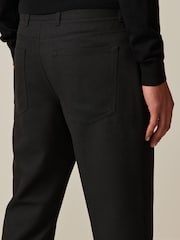 Black Slim Smart Textured 5-Pocket Trousers - Image 5 of 10