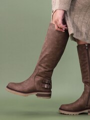 Lunar Warwick Faux Leather Long Boots - Image 3 of 9