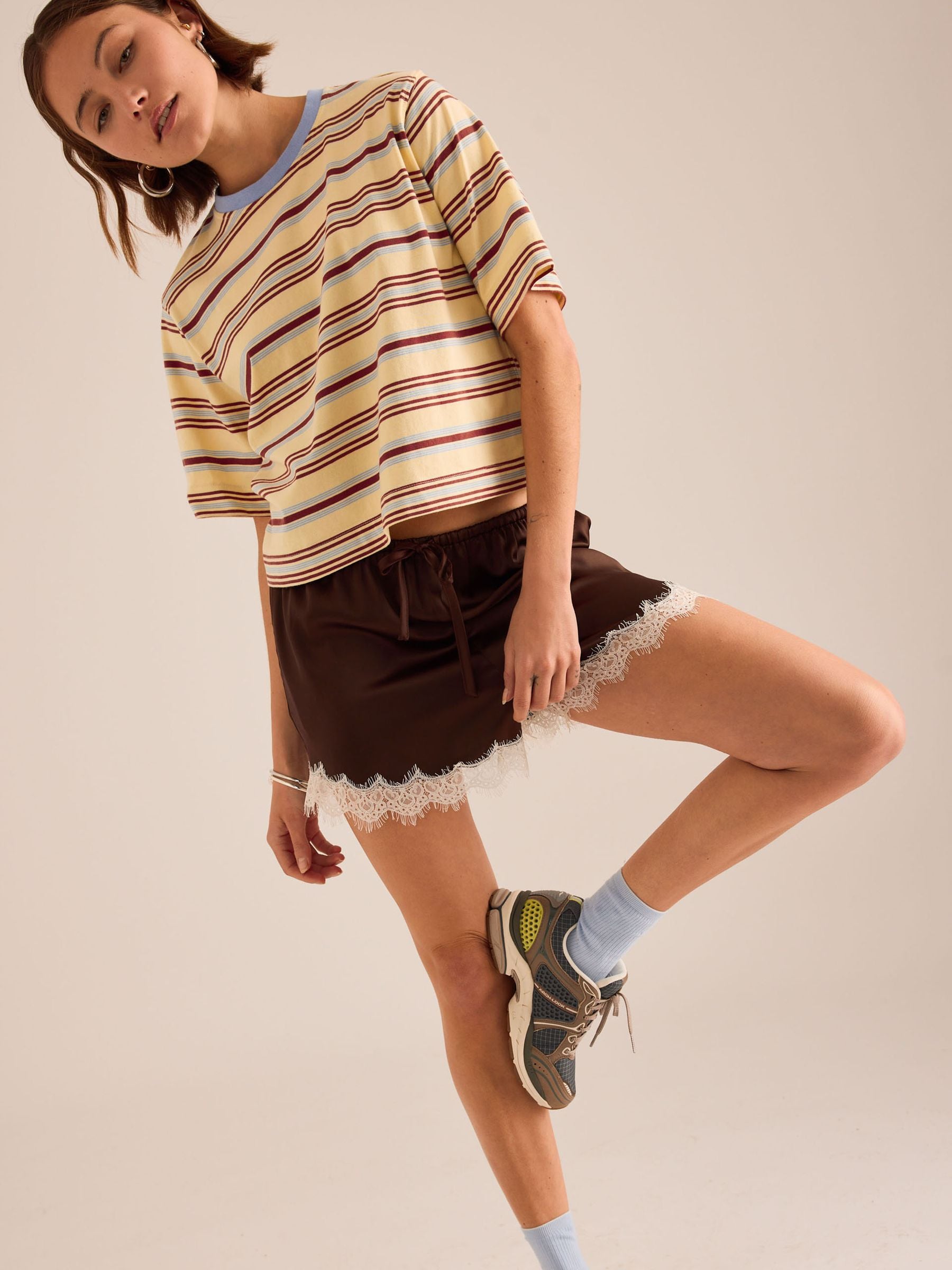 Buy Anthropologie Yellow Boxy Stripe T-Shirt from Next USA