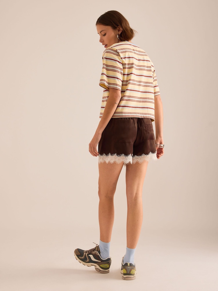 Anthropologie Yellow Boxy Stripe T-Shirt - Image 2 of 2 Anthropologie Yellow Boxy Stripe T-Shirt - Image 2 of 2