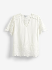 Pure Collection Broderie White Top - Image 1 of 1