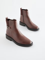 Brown Regular/Wide Fit Forever Comfort® Buckle Detail Ankle Boots - Image 1 of 5