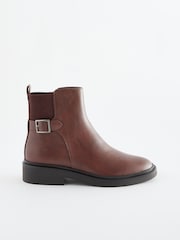 Brown Regular/Wide Fit Forever Comfort® Buckle Detail Ankle Boots - Image 2 of 5