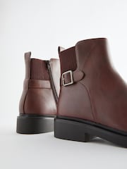 Brown Regular/Wide Fit Forever Comfort® Buckle Detail Ankle Boots - Image 5 of 5