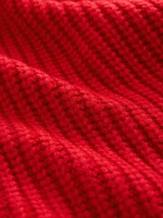 Red Longline Ribbed Edge to Edge Cardigan - Image 5 of 6