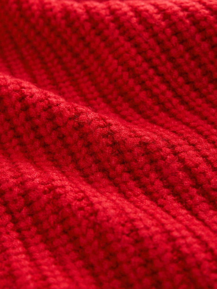 Red Longline Ribbed Edge to Edge Cardigan - Image 5 of 6