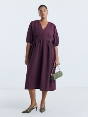 Simply Be Textured Waist Detail Midi Dress - Bild 1 von 4