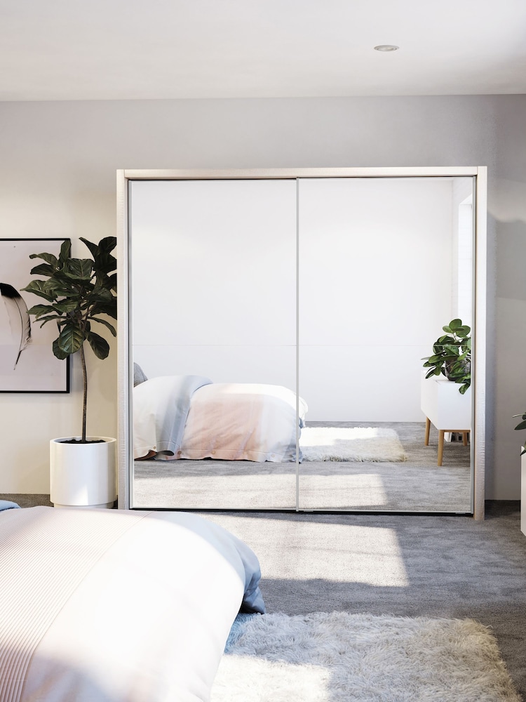 Wiemann Rustic Oak Peyton Mirror Sliding 2.1m Sliding Semi Fitted Wardrobe - Image 1 of 1