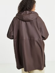 Simply Be Brown Longline Coated Raincoat - Image 2 of 4