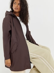 Simply Be Brown Longline Coated Raincoat - Image 3 of 4
