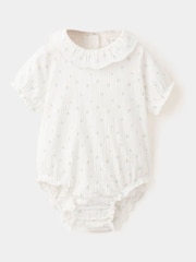 Mango White Floral Collar Detail Romper - Image 1 of 4