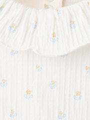 Mango White Floral Collar Detail Romper - Image 3 of 4
