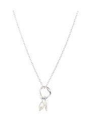 Oliver Bonas Silver Tone Aadi Molten Forms Pearl Pendant Necklace - Image 4 of 5