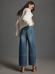 Anthropologie Dark Blue Pilcro The Izzie Relaxed Pull-On Barrel Jeans - Image 2 of 2