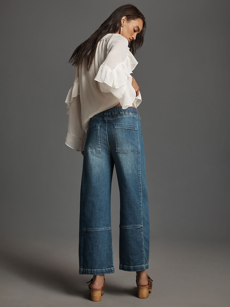 Anthropologie Dark Blue Pilcro The Izzie Relaxed Pull-On Barrel Jeans - Image 2 of 2