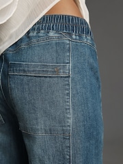 Anthropologie Dark Blue Pilcro The Izzie Relaxed Pull-On Barrel Jeans - Image 4 of 4