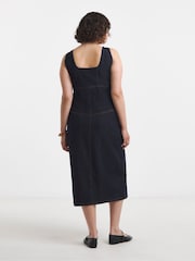 Simply Be Blue Seamed Denim Midi Dress - Image 2 of 4