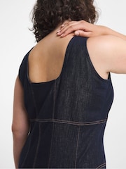Simply Be Blue Seamed Denim Midi Dress - Image 4 of 4