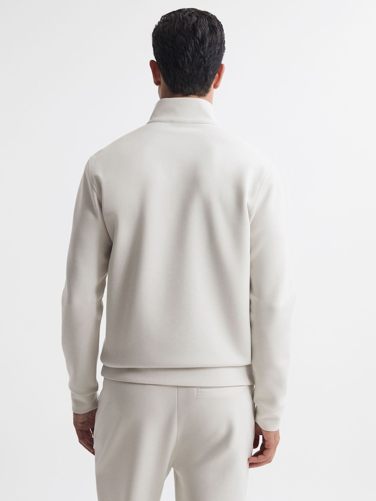Reiss Off White Hale Contrast Half-Zip Funnel Neck Jumper - Image 6 of 6