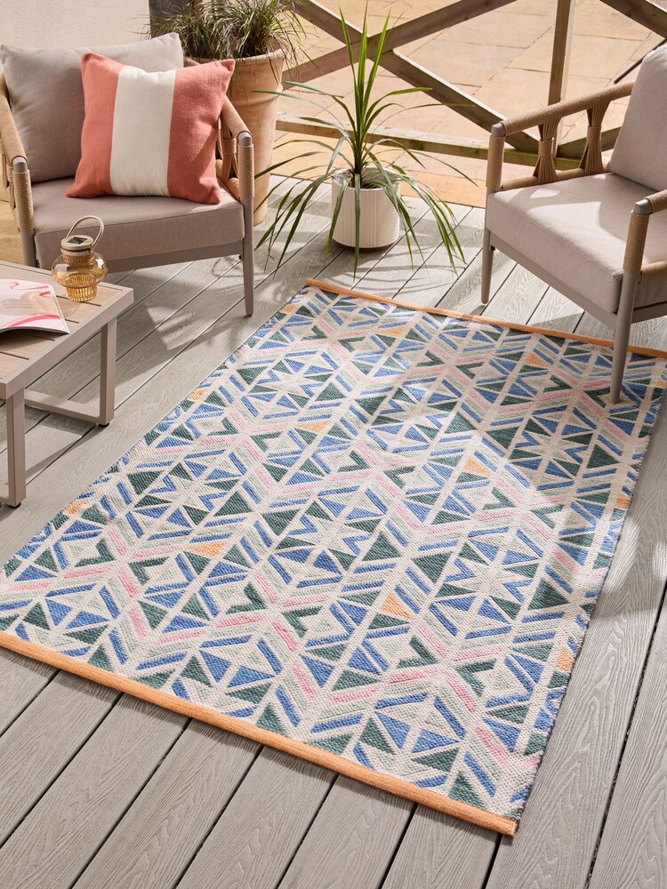 Multi Bright Geometric Indoor Outdoor Rug - Image 1 of 10