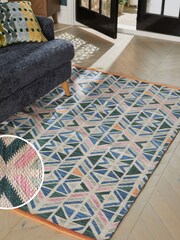 Multi Bright Geometric Indoor Outdoor Rug - Image 2 of 10