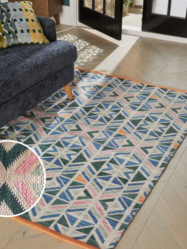 Multi Bright Geometric Indoor Outdoor Rug - Image 2 of 10