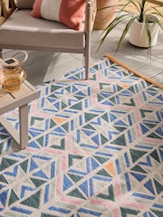 Multi Bright Geometric Indoor Outdoor Rug - Image 6 of 10