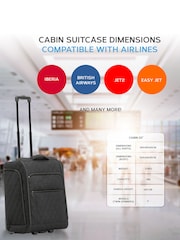 Flight Knight 56x45x25cm Easy Jet Overhead Soft Case Cabin Carry On Suitcase Hand Mono Canvas Luggage - Image 7 of 7