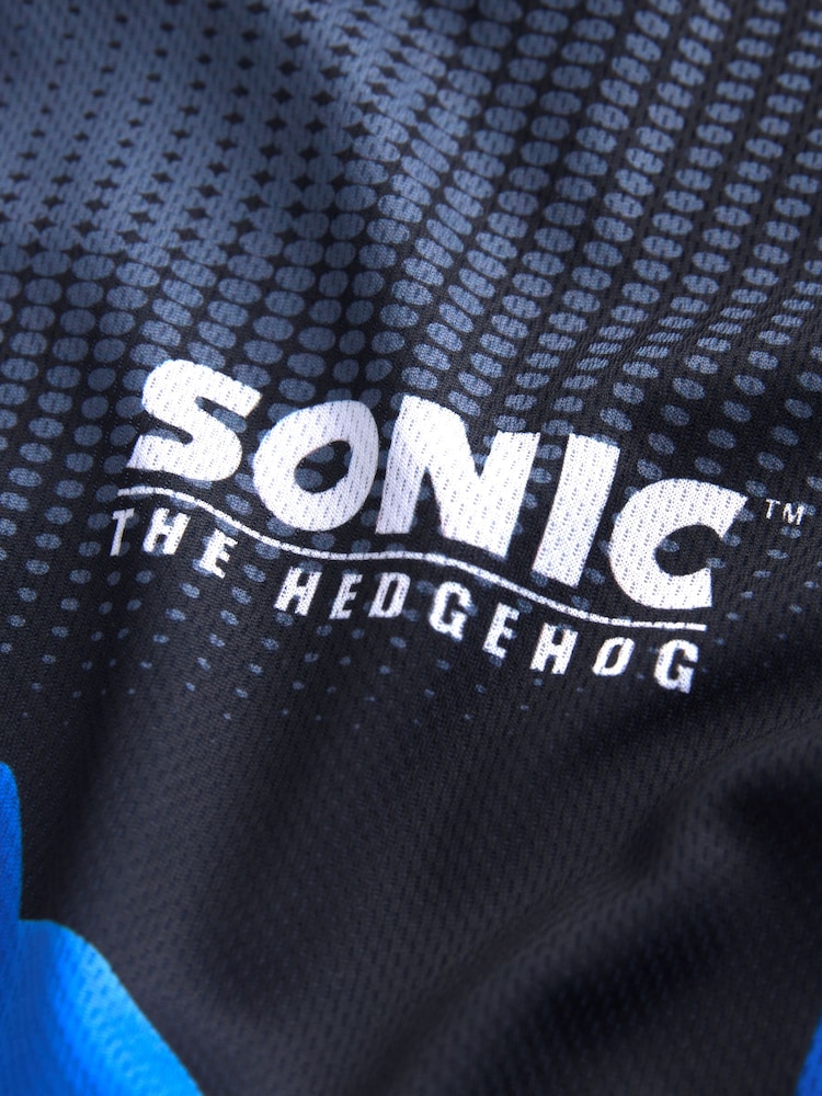 Blue/Black Sonic Football Inspired T-Shirt and Short Set (3-16yrs) - Image 3 of 3
