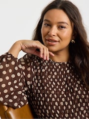 Simply Be Natural Check Shirred Blouse - Image 4 of 4