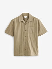 Neutral Seersucker Stripe Short Sleeve Shirt - Image 2 of 4
