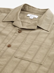 Neutral Seersucker Stripe Short Sleeve Shirt - Image 3 of 4