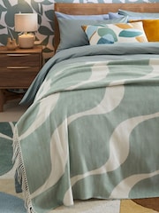 Teal Blue Super Soft Wave Throw - Image 1 of 5