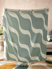 Teal Blue Super Soft Wave Throw - Image 2 of 5