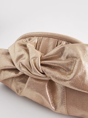 Gold Leather Bow Clutch Bag - Image 8 of 9
