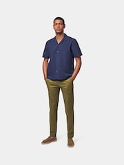 Peckham Rye Blue Revere Collar Seersucker Short Sleeve Shirt - Image 2 of 6