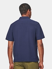 Peckham Rye Blue Revere Collar Seersucker Short Sleeve Shirt - Image 3 of 6