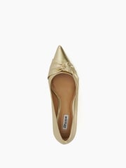 Dune London Gold Address Soft Knot Pointed Court Shoes - Image 6 of 6
