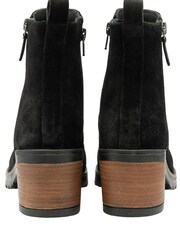 Ravel Black Suede Leather Cleated Sole Ankle Boots - Image 3 of 4