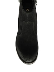 Ravel Black Suede Leather Cleated Sole Ankle Boots - Image 4 of 4