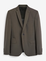 Khaki Green Slim Fit Motion Flex Commuter Suit: Jacket - Image 1 of 6