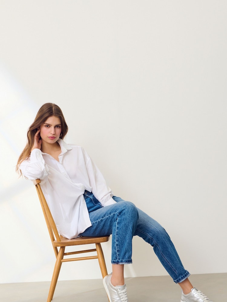srebrna (barva); srebro - Nizki retro usnjeni športni copati Signature Forever Comfort® - Slika 2 iz 4