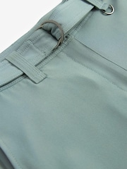 Duck Egg Blue Smart Belted Wide Leg Cargo Trousers - Image 6 of 7