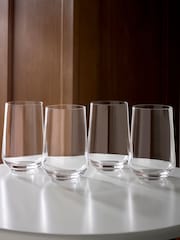 Clear Belgravia Crystal Tapered Set of 4 Tall Tumbler Glasses - Image 1 of 6